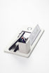 Desktop Nameplate Leather Organizer with White Chrome Detailed Clock and Pen Holder